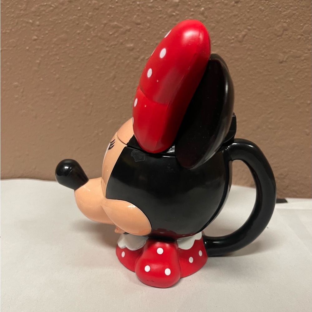 Disney On Ice Minnie Mouse Head Flip Top Cup Red Bow 6" tall - Picture 4 of 6